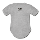 Character #24 Organic Short Sleeve Baby Bodysuit - heather gray