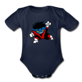 Character #24 Organic Short Sleeve Baby Bodysuit - dark navy