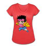 Character #25 Women's Tri-Blend V-Neck T-Shirt - heather red