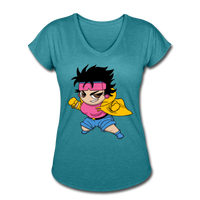 Character #25 Women's Tri-Blend V-Neck T-Shirt - heather turquoise