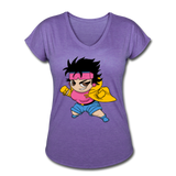 Character #25 Women's Tri-Blend V-Neck T-Shirt - purple heather