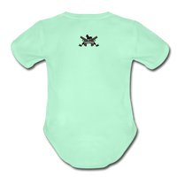 Character #25 Organic Short Sleeve Baby Bodysuit - light mint