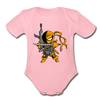 Character #26 Organic Short Sleeve Baby Bodysuit - light pink