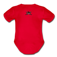 Character #26 Organic Short Sleeve Baby Bodysuit - red