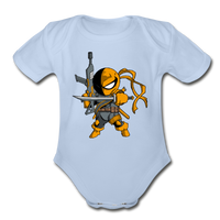 Character #26 Organic Short Sleeve Baby Bodysuit - sky
