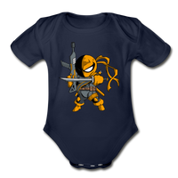 Character #26 Organic Short Sleeve Baby Bodysuit - dark navy