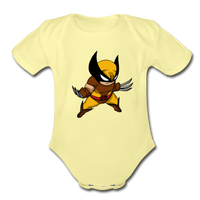 Character #30 Organic Short Sleeve Baby Bodysuit - washed yellow