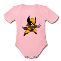 Character #30 Organic Short Sleeve Baby Bodysuit - light pink