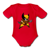 Character #30 Organic Short Sleeve Baby Bodysuit - red