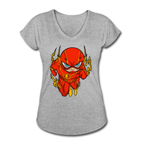 Character #32 Women's Tri-Blend V-Neck T-Shirt - heather gray