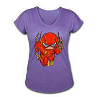 Character #32 Women's Tri-Blend V-Neck T-Shirt - purple heather