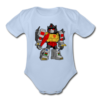 Character #33 Organic Short Sleeve Baby Bodysuit - sky