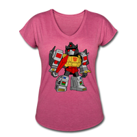 Character #33 Women's Tri-Blend V-Neck T-Shirt - heather raspberry