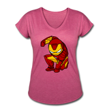 Character #34 Women's Tri-Blend V-Neck T-Shirt - heather raspberry