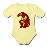 Character #34 Organic Short Sleeve Baby Bodysuit - washed yellow