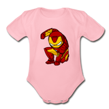 Character #34 Organic Short Sleeve Baby Bodysuit - light pink