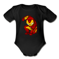 Character #34 Organic Short Sleeve Baby Bodysuit - black