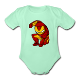 Character #34 Organic Short Sleeve Baby Bodysuit - light mint