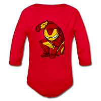 Character #34 Organic Long Sleeve Baby Bodysuit - red