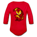 Character #34 Organic Long Sleeve Baby Bodysuit - red
