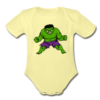 Character #35 Organic Short Sleeve Baby Bodysuit - washed yellow