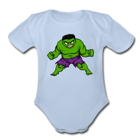 Character #35 Organic Short Sleeve Baby Bodysuit - sky