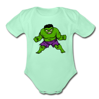 Character #35 Organic Short Sleeve Baby Bodysuit - light mint