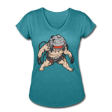 Character #36 Women's Tri-Blend V-Neck T-Shirt - heather turquoise