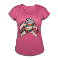 Character #36 Women's Tri-Blend V-Neck T-Shirt - heather raspberry