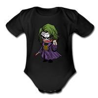Character #37 Organic Short Sleeve Baby Bodysuit - black