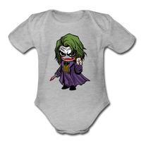 Character #37 Organic Short Sleeve Baby Bodysuit - heather gray