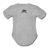 Character #37 Organic Short Sleeve Baby Bodysuit - heather gray