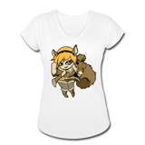 Character #39 Women's Tri-Blend V-Neck T-Shirt - white