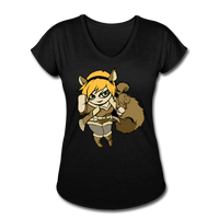 Character #39 Women's Tri-Blend V-Neck T-Shirt - black