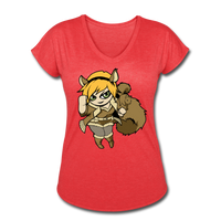 Character #39 Women's Tri-Blend V-Neck T-Shirt - heather red