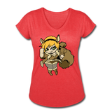 Character #39 Women's Tri-Blend V-Neck T-Shirt - heather red