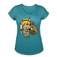 Character #39 Women's Tri-Blend V-Neck T-Shirt - heather turquoise