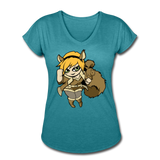 Character #39 Women's Tri-Blend V-Neck T-Shirt - heather turquoise