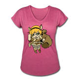 Character #39 Women's Tri-Blend V-Neck T-Shirt - heather raspberry