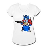 Character #40 Women's Tri-Blend V-Neck T-Shirt - white