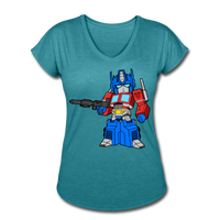 Character #40 Women's Tri-Blend V-Neck T-Shirt - heather turquoise