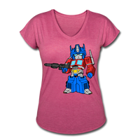 Character #40 Women's Tri-Blend V-Neck T-Shirt - heather raspberry