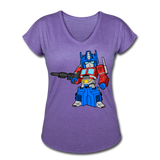 Character #40 Women's Tri-Blend V-Neck T-Shirt - purple heather