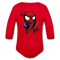 Character #41 Organic Long Sleeve Baby Bodysuit - red