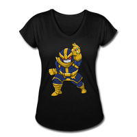 Character #42 Women's Tri-Blend V-Neck T-Shirt - black