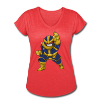 Character #42 Women's Tri-Blend V-Neck T-Shirt - heather red