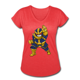 Character #42 Women's Tri-Blend V-Neck T-Shirt - heather red