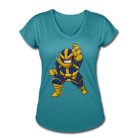 Character #42 Women's Tri-Blend V-Neck T-Shirt - heather turquoise