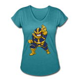 Character #42 Women's Tri-Blend V-Neck T-Shirt - heather turquoise