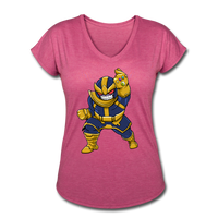 Character #42 Women's Tri-Blend V-Neck T-Shirt - heather raspberry